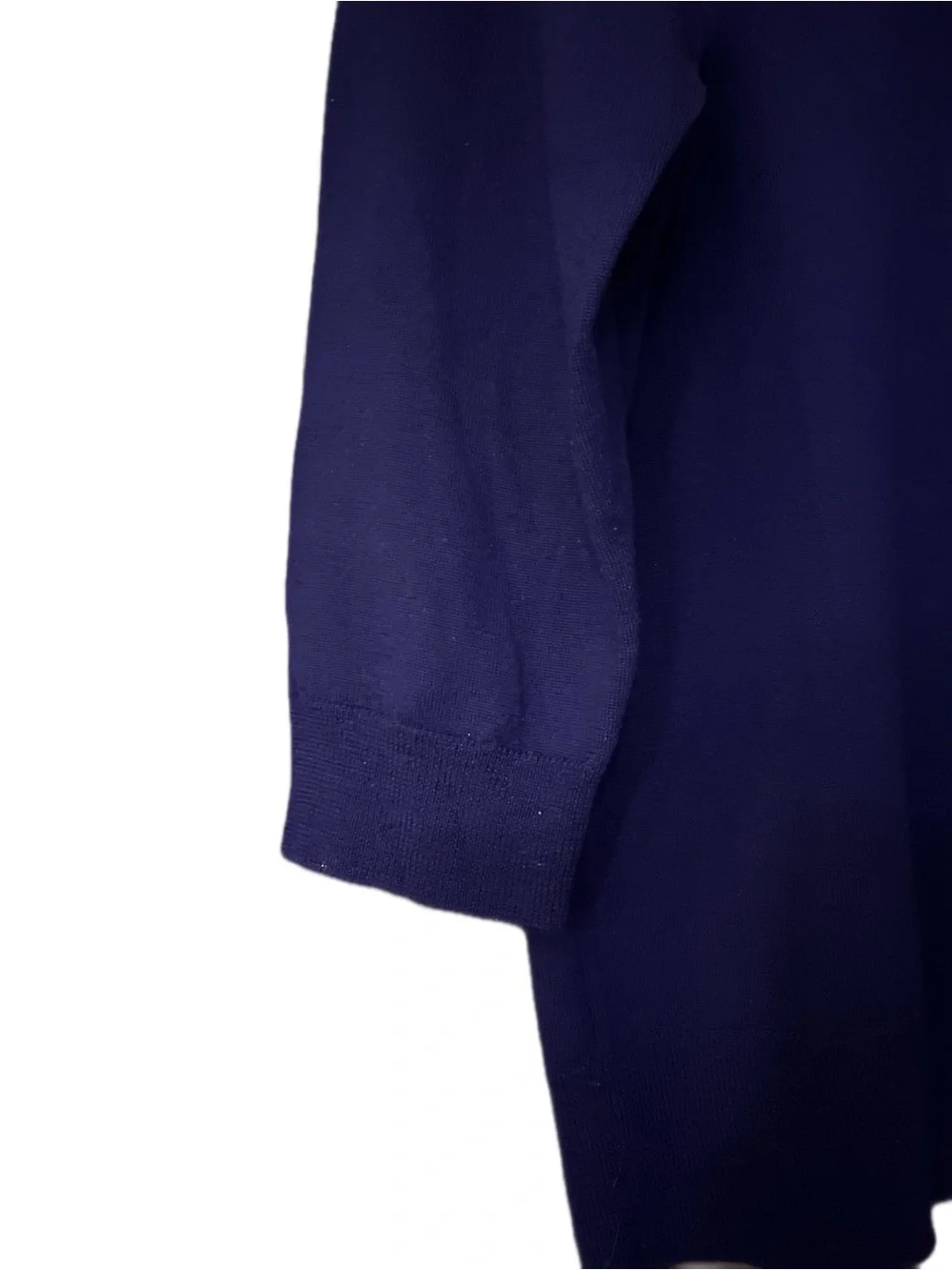 J.Crew Navy Blue Merino wool Tippe Sweater 3/4 Sleeve Size XL Classic Timeless